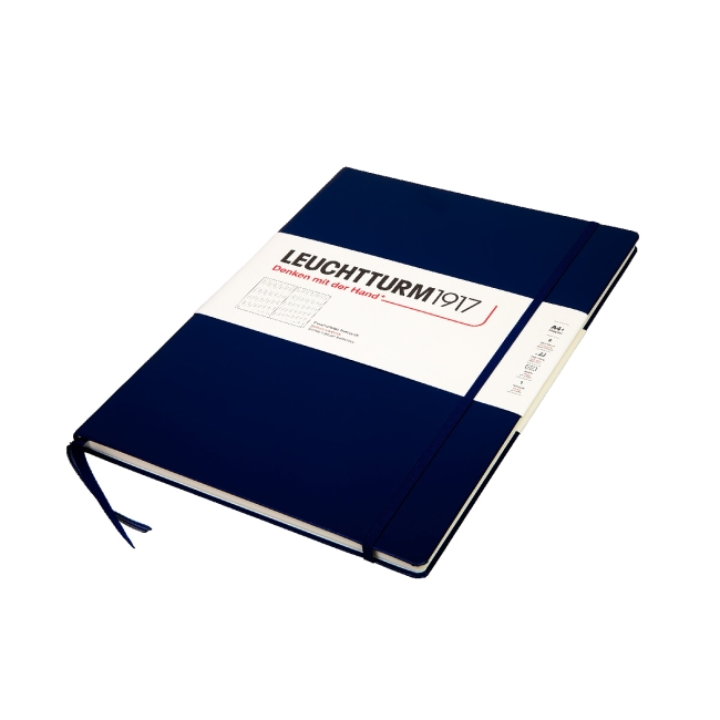 Блокнот Leuchtturm1917 Master Slim A4+ (22.5x31.5см.), 100г/м2 - 123 стр. в точку, твердая обложка, цвет: Синий Неви