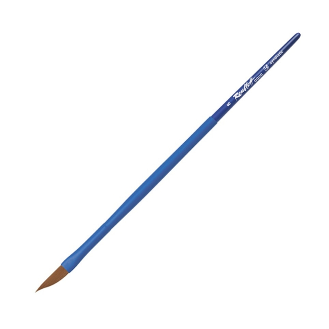 Кисть Roubloff Aqua Blue round синтетика коричн. даггер обойма soft-touch ручка длинная синяя №8
