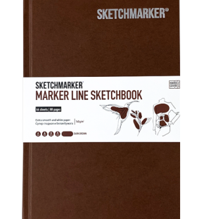 Скетчбук SKETCHMARKER MARKER LINE 160г/м.кв 148х210мм 44л твердая обложка цв. темно-коричневый Скетчбук SKETCHMARKER MARKER LINE 160г/м.кв 148х210мм 44л твердая обложка цв. темно-коричневый