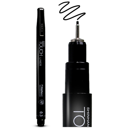 Набор черных линеров Touch Liner Black разной толщины // 5 штук купить в художественном интернет-магазине товаров для рисования и скетчинга ArtCraft.Space