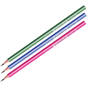 Карандаш ч/г OfficeSpace, HB, трехгран., заточен., пластиковый, корпус ассорти с полоской