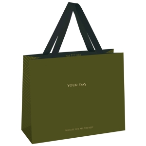 Пакет подарочный 32*26*12см MESHU "Olive tone", отд. фольгой, выб. лак, матовая ламинация