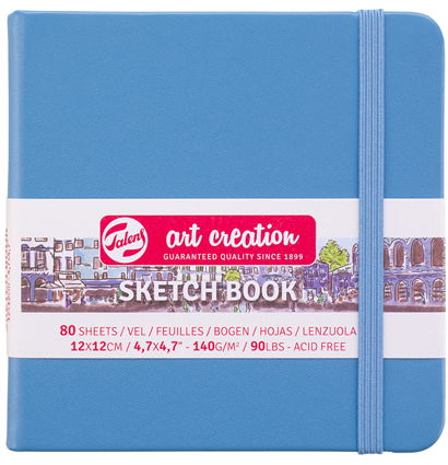 Скетчбук голубой квадратный Art Creation Sketchbook Royal Talens с резинкой 12х12 см / 80 листов / 140 гм купить в художественном магазине ArtCraft.Space с доставкой по РФ и СНГ