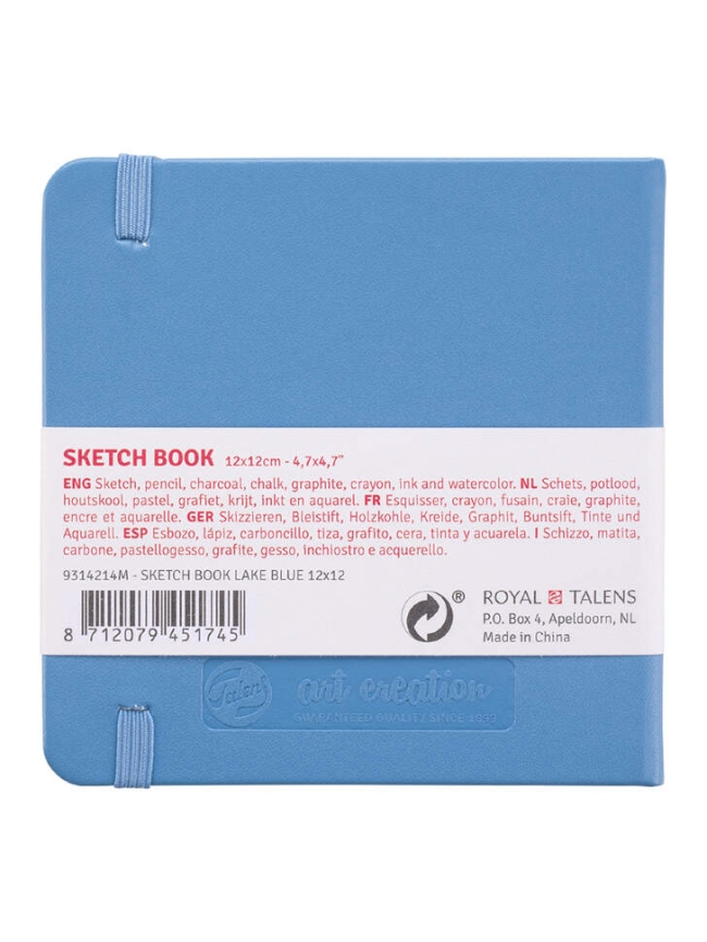 Скетчбук голубой квадратный Art Creation Sketchbook Royal Talens с резинкой 12х12 см / 80 листов / 140 гм купить в художественном магазине ArtCraft.Space с доставкой по РФ и СНГ