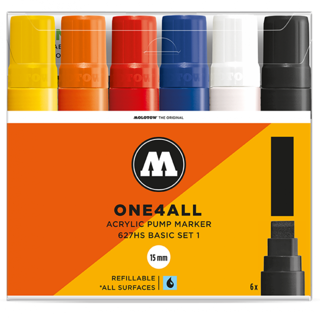 Molotow Набор маркеров ONE4ALL 627HS Basic-Set 1 6 шт 200459 15 мм