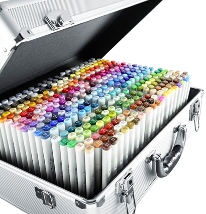 Набор маркеров для скетчей Copic Sketch Full Set 358 штук с кистью в фирменном чемодане (вся палитра) Копик Скетч купить в фирменном магазине ArtCraft.Space с доставкой по РФ и СНГ