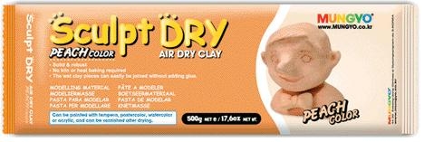Глина для моделирования 500 г персиковая Sculpt Dry, MUNGYO