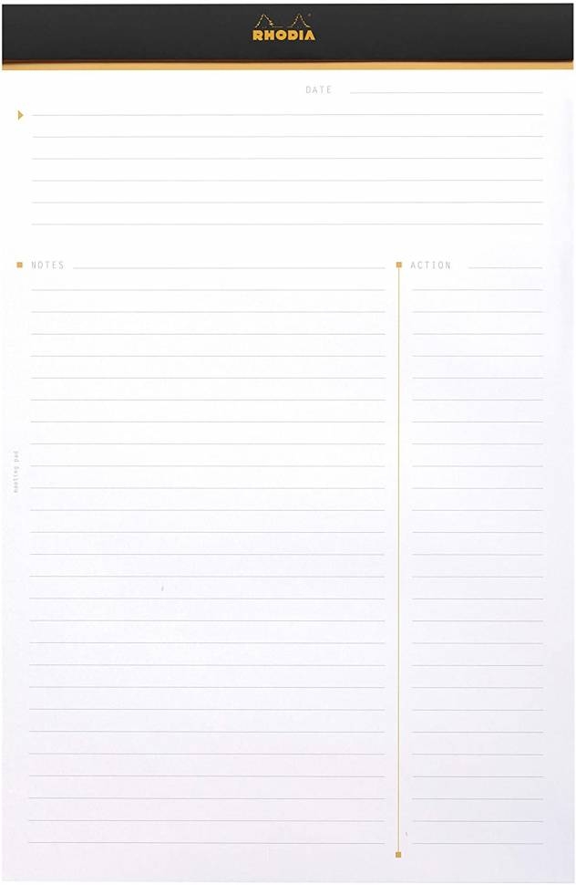 Ежедневник Rhodia Basics 80г/кв.м 21х31,8см микроперфорация линейка 80л мягкая обложка черный