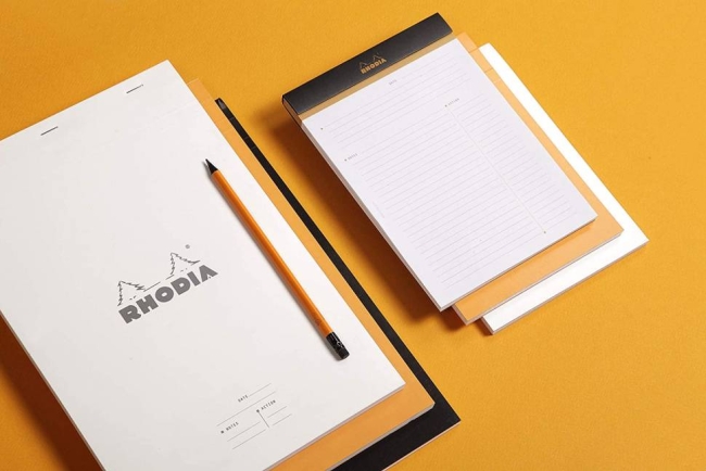 Ежедневник Rhodia Basics 80г/кв.м 21х31,8см микроперфорация линейка 80л мягкая обложка черный