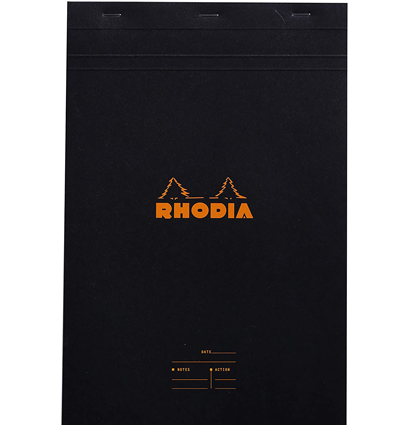 Ежедневник черный Rhodia Basics линейка мягкая обложка А4 / 80 листов / 80 гм купить в художественном магазине ArtCraft.Space с доставкой по всему миру