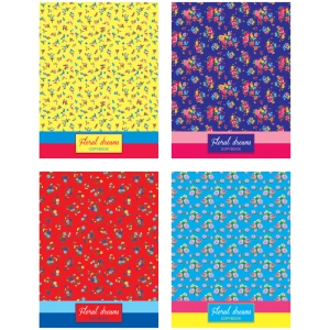 Тетрадь на кольцах А5, 200л., BG "Floral Dreams", 4 цвет. блок, глянцевая ламинация